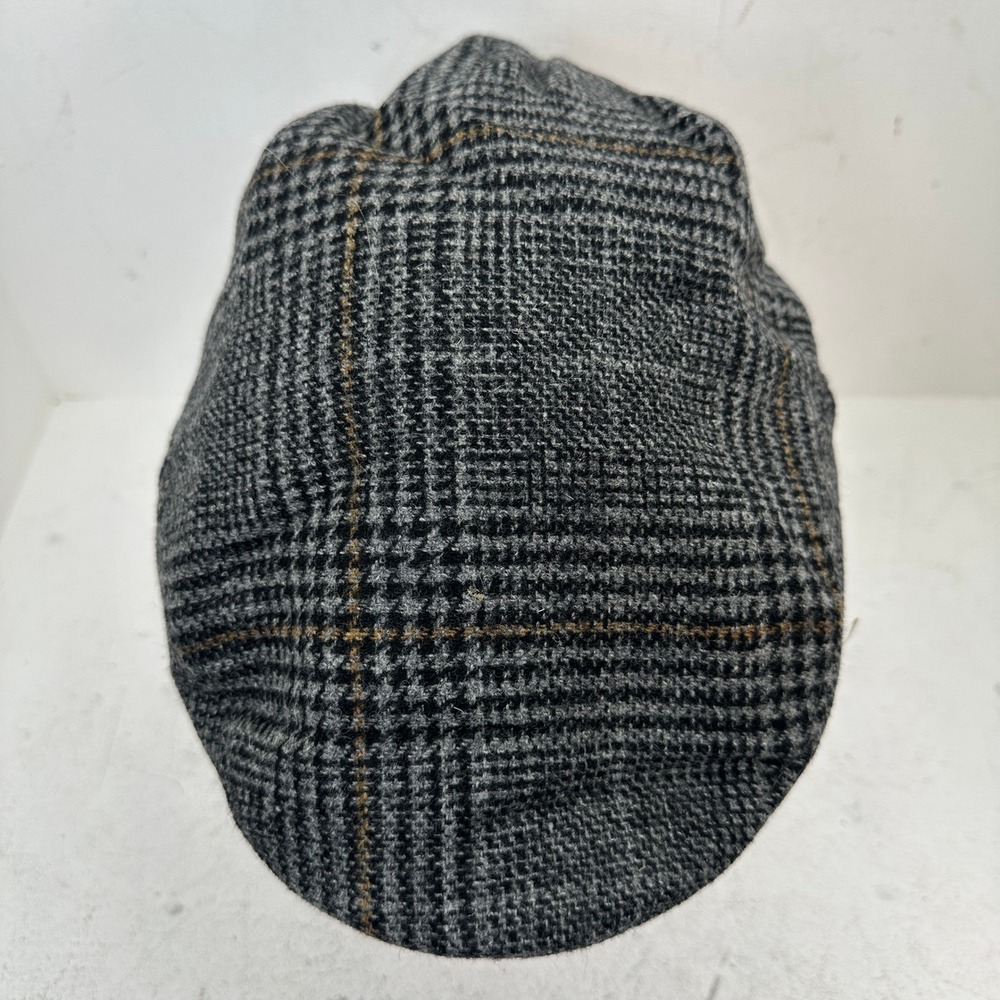 Mucros Weavers Trinity Flat Cap Mens Size XL Grey Glen Plaid Wool Tweed Hat